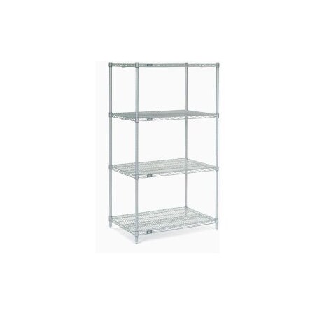 Nexelate    Silver Epoxy Wire Shelving Starter Unit - 5 Tier - 48W X 21D X 63H